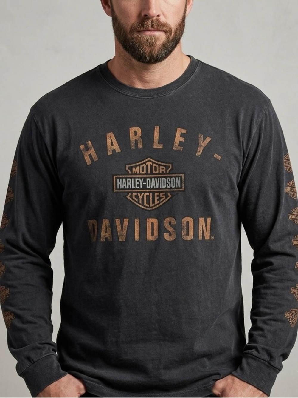 Vintage Harley Davidson Long Sleeve Shirt XXL Stinger Medina OH Sleeve Hits